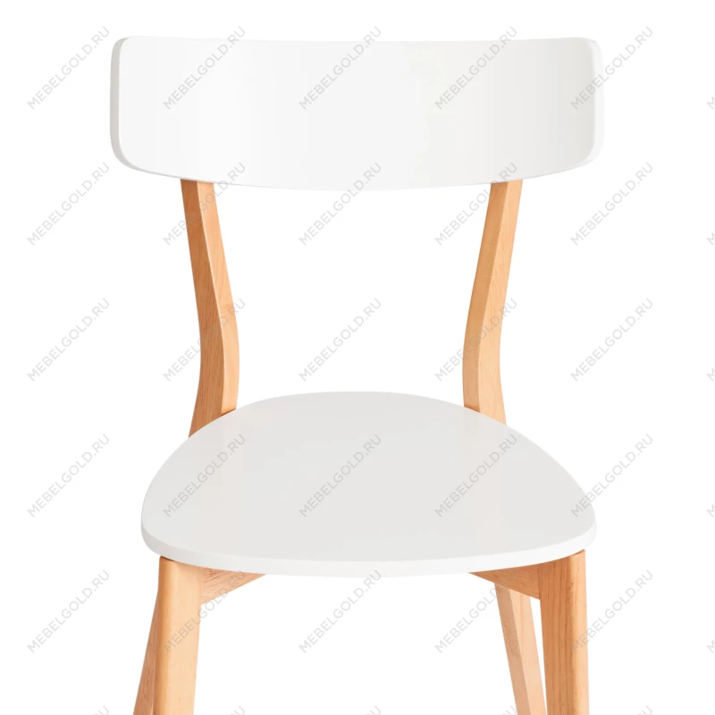 Стул Claire, сиденье МДФ, опоры дерево гевея, белый / натуральное дерево, 48 x 49,5 x 81,5 x SH44см | изображение 6
