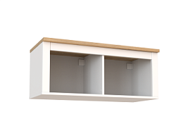 САГА полка навесная 2 секции белая/ясень