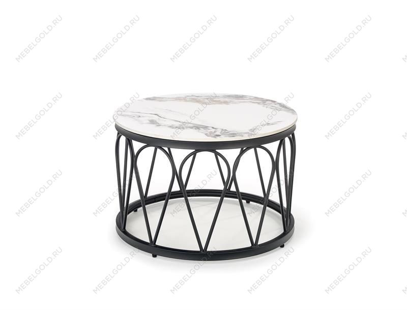 Комплект Halmar FORMOSA, 2 стола журнальных (белый мрамор/черный) | изображение 5