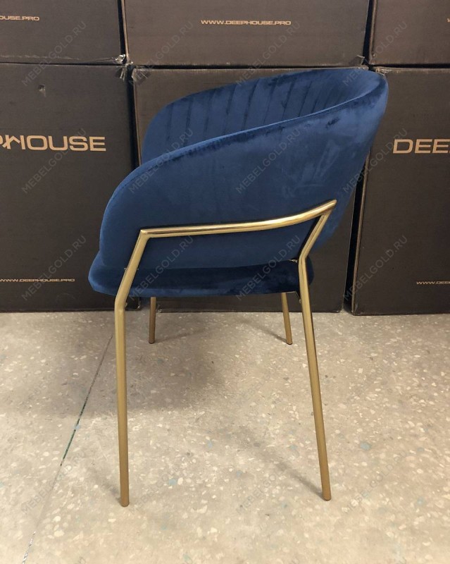 м. Римская - Стул Пиза темно-синий бархат ножки матовое золото | изображение 5