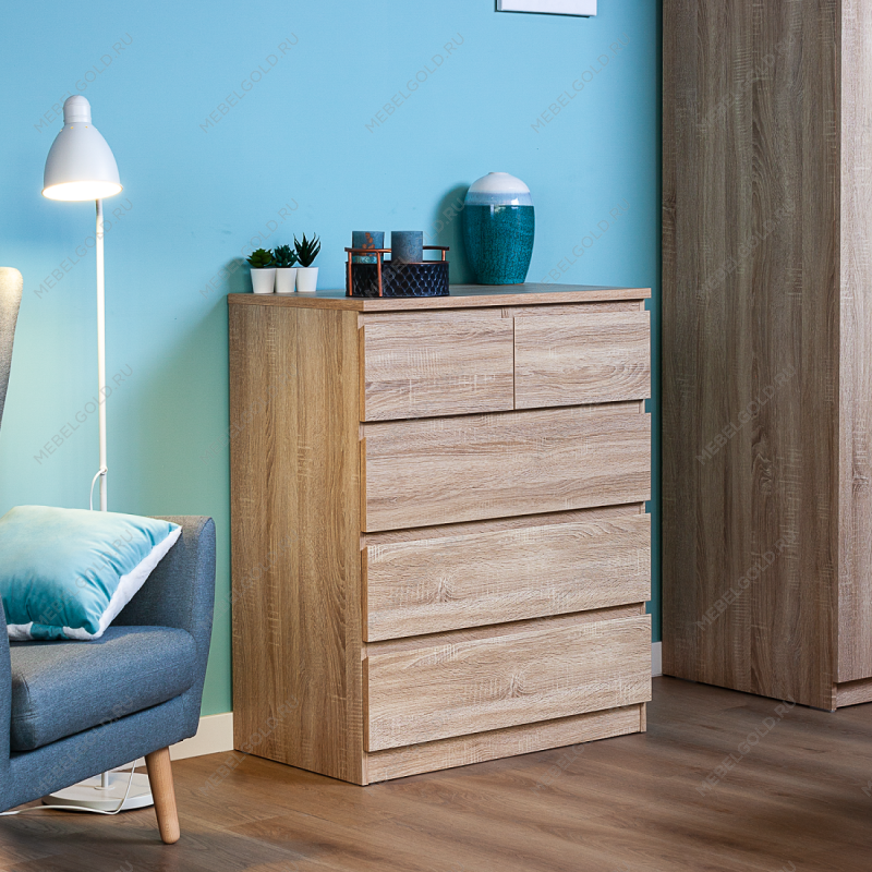 МАЛЬТА комод ИКЕА / IKEA 3+2 ящика 80х99 сонома | изображение 5