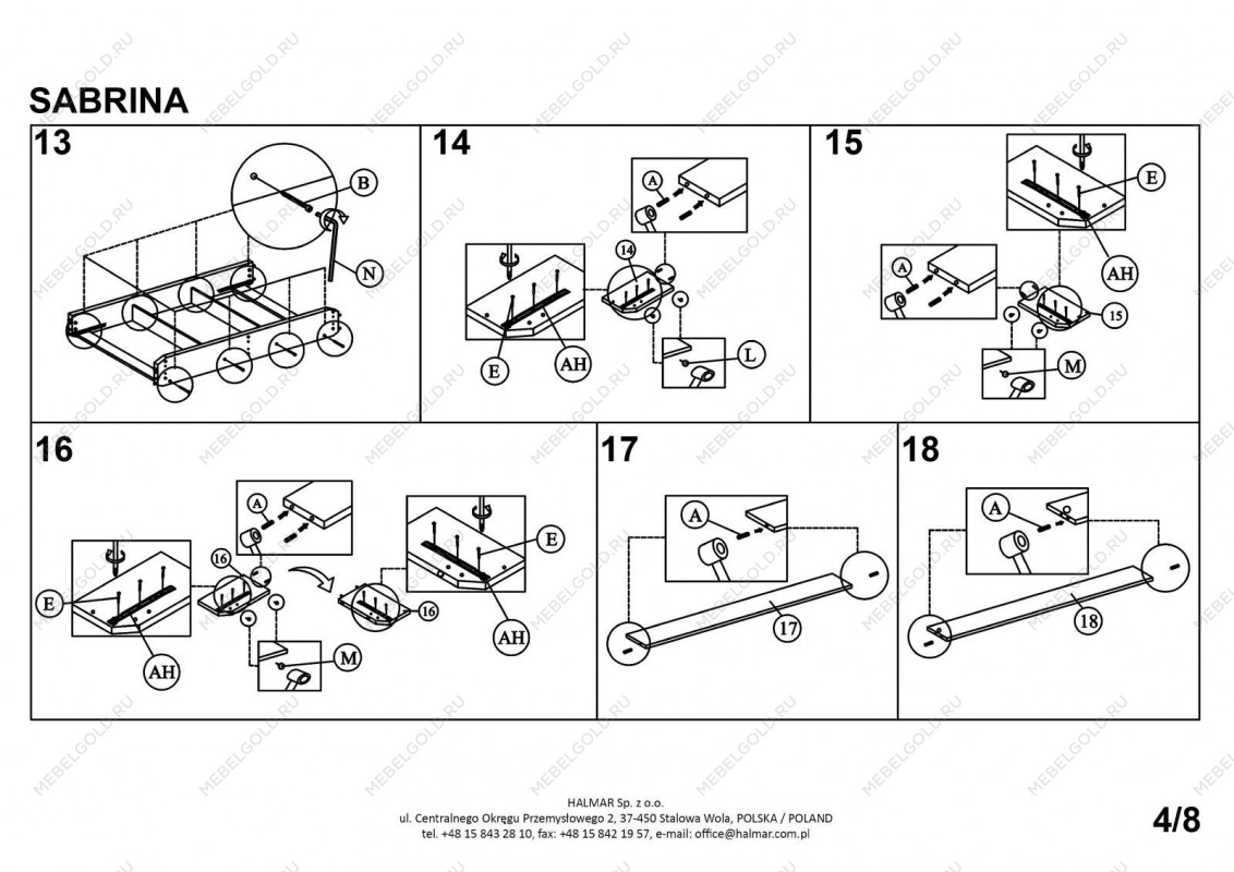 Кровать Halmar SABRINA 160 (серый) | изображение 10