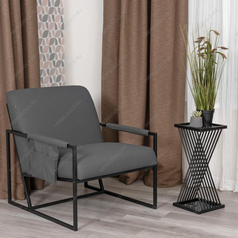 Кресло Charli LUX/Чарли Люкс, экокожа, Sharp Графит, 70х80х82 см | изображение 12