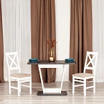 Стол обеденный TIBI нераздвижной, ЛДСП, 68,6 х 110 х 75 см, Мрамор черный/Белый | изображение 7