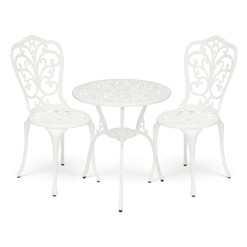 Комплект Secret De Maison Romance (стол +2 стула), алюминиевый сплав, D60/H67, 53х41х89см, butter white