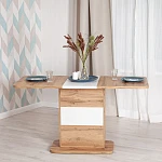 Стол обеденный SMART, ЛДСП, 105-140х68,6х75 см, Дуб вотан/Белый | изображение 12