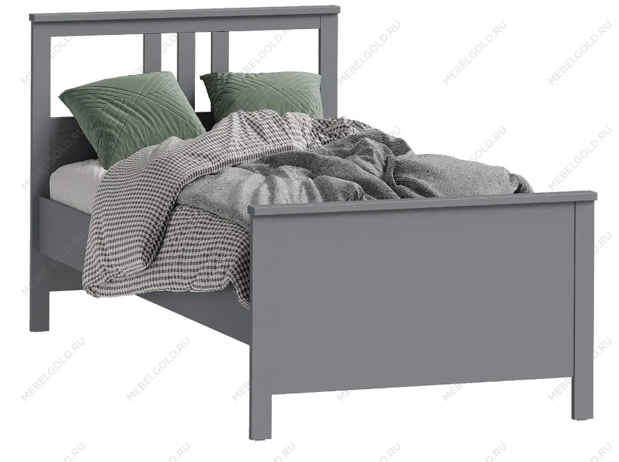 САГА кровать одинарная 90х200 серая