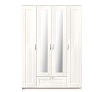 БРИМНЭС / СИРИУС Шкаф четырёхдверный ИКЕА / IKEA белый с одним выдвижным ящиком и двумя зеркалами | изображение 1