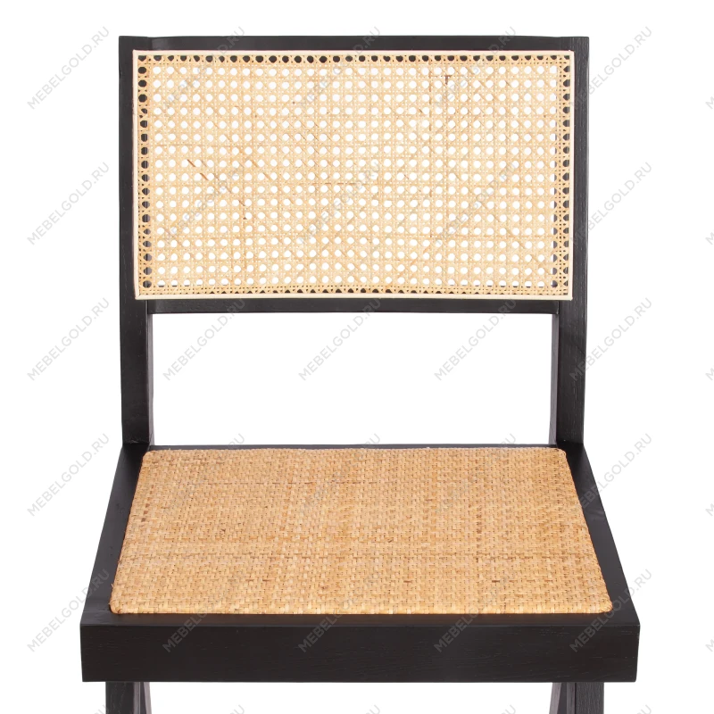 Стул LOKI, дерево вяз/ротанг, 51х44х86 см, черный | изображение 6