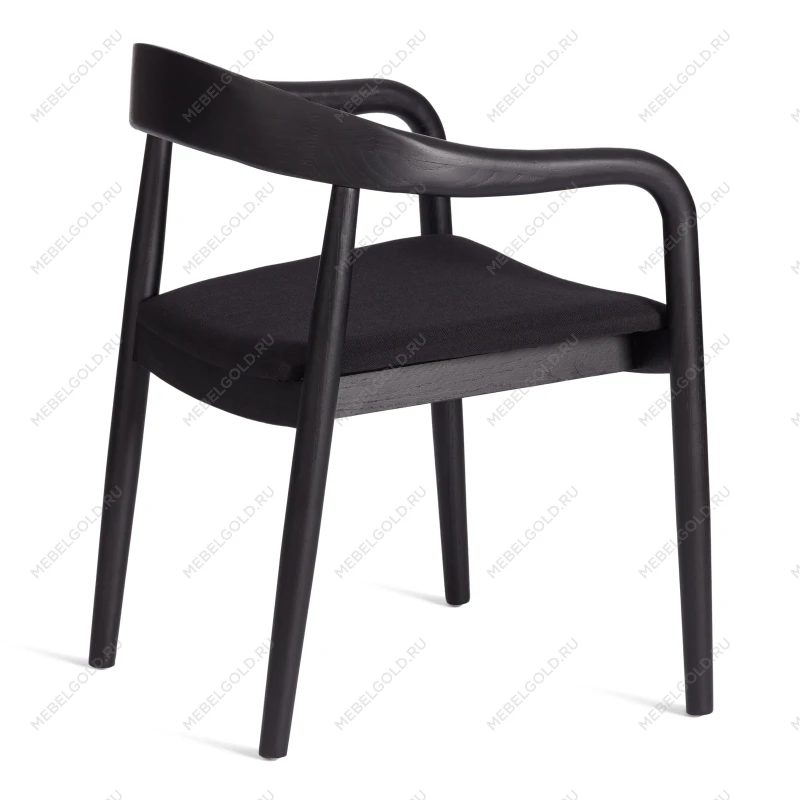 Стул BALDUR, дерево вяз/ткань лен, черный/черный лен, 49х52х76,5 см | изображение 2