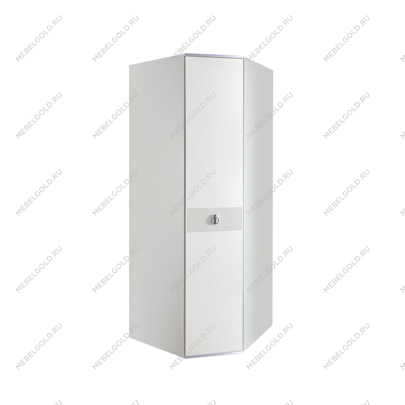 Шкаф угловой Римини СОЛО (Белый/Серебро) РМШУ2/1(s)