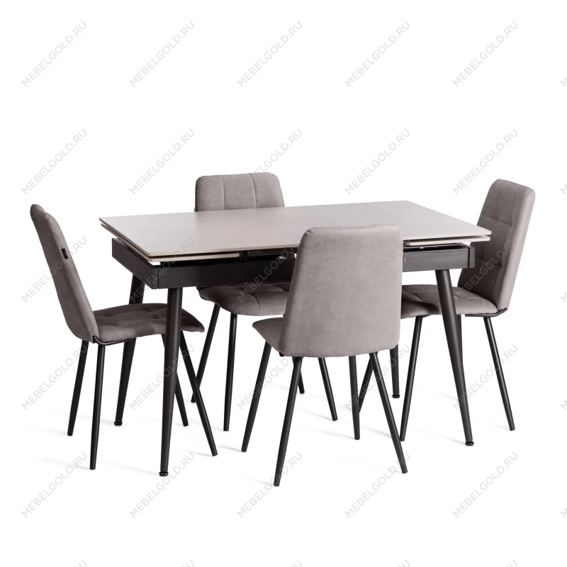 Стул обеденный Asti, TREND, флок, серый/чёрный, 29, 47х54х86 см | изображение 9