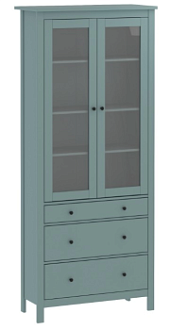 САГА шкаф с витриной 90 темно-бирюзовый