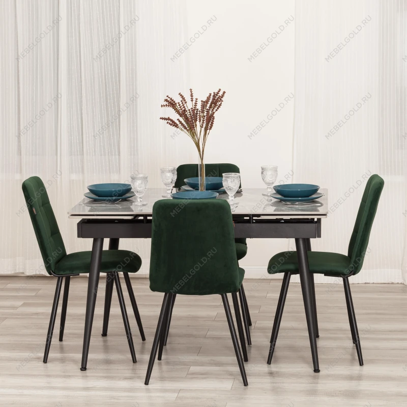 Стул обеденный Asti (2 шт. в упаковке), TREND, велюр, Deep Forest (изумруд), 50х55х93 | изображение 10