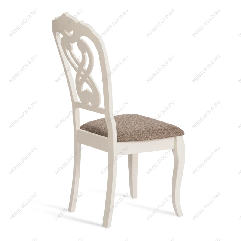 Стул -Андромеда/Andromeda, дерево гевея, 47х55,5х107 см, Ivory white, ткань коричневая S168-7 | изображение 2