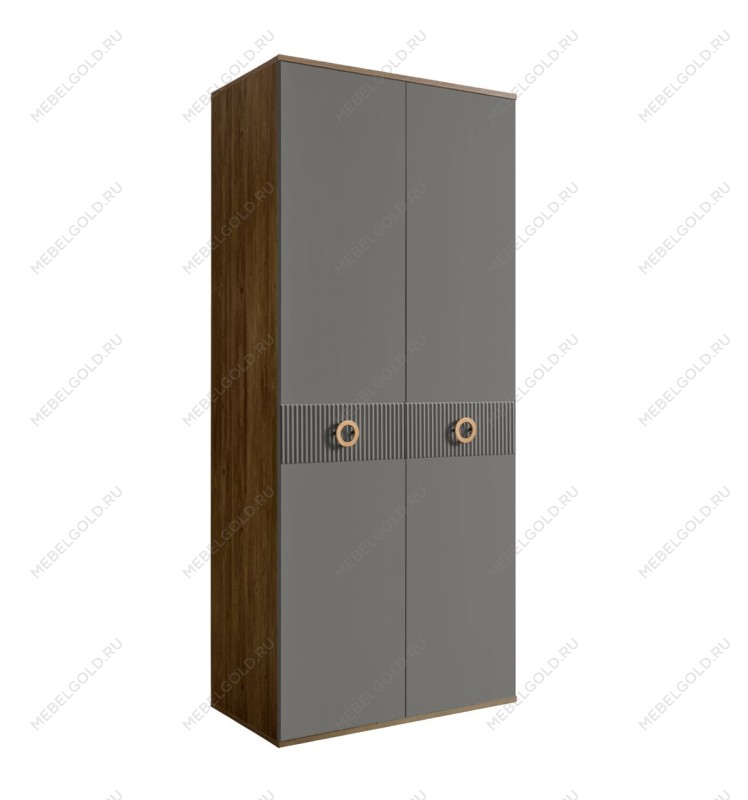 Шкаф 2-х дверный Bogemia Woodline Fi (Серый/Золото) БМШ2/2