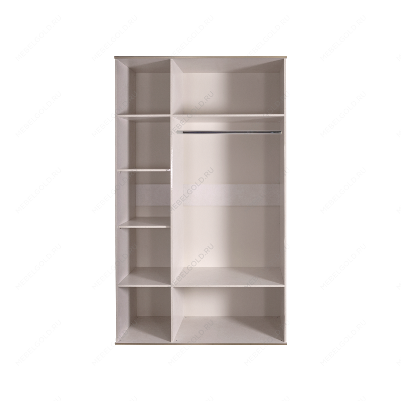 Лобня - Шкаф 3-х дв. (с зеркалом) для платья и белья Римини СОЛО (слоновая кость серебро) РМШ1/3 (s) | изображение 1