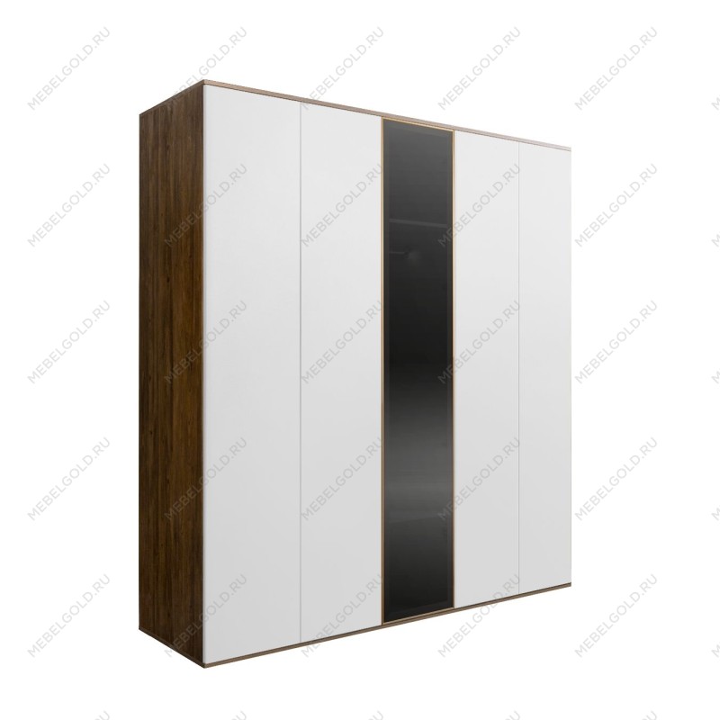 Шкаф 5-ти дв. Bogemia Woodline Air (Белый/Золото) БМШ2/5(1)