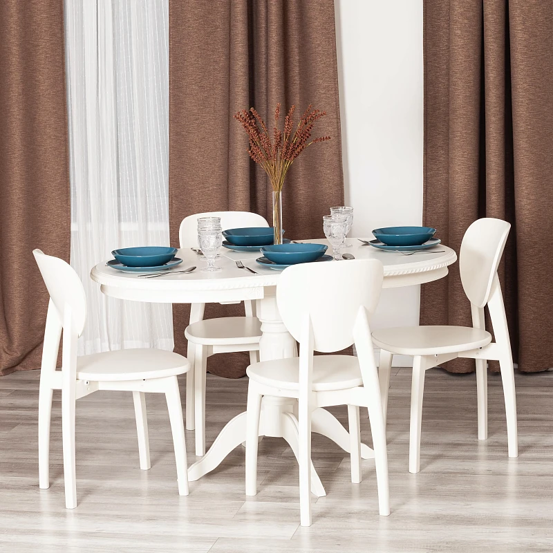 Стол STEFANO, бук, мдф, 100+30x80x77см, Ivory white | изображение 15