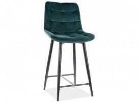 Барный стул Signal CHIC H-2 VELVET (зеленый/черный)