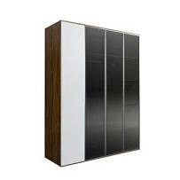 Шкаф 4-х дв. Bogemia Woodline Air (Белый/Серебро) БМШ2/4(3)