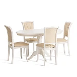 Стул Opera ( OP-SC ), дерево гевея, 45х53х97см, ivory white (слоновая кость 2-5), ткань бежевая (A168B) | изображение 9