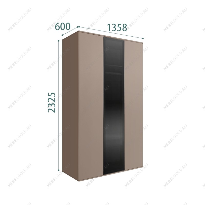 Шкаф 3-х дверный Bogemia Air (Мокка/Черный) БМШ2/3(1)