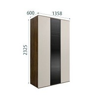 Шкаф 3-х дверный Bogemia Woodline Air (Шелк/Черный) БМШ2/3(1)