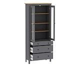 САГА шкаф с витриной 90 серый/ясень | изображение 2