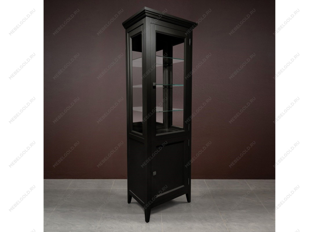 Витрина 1 дверная правая с зеркалом Manhattan (Черный) | изображение 3