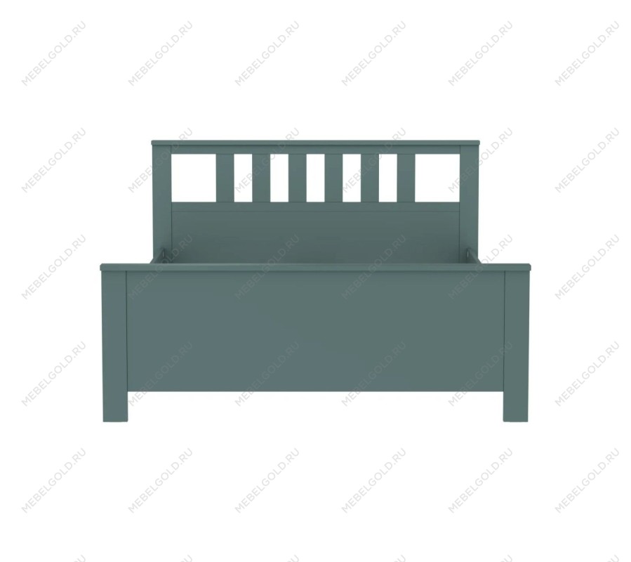 САГА кровать двойная 160х200 темно-бирюзовая | изображение 1