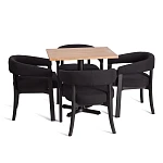 Стул SURTUR, дерево вяз/ткань лен, черный/черный лен, 54х53х74 см | изображение 5