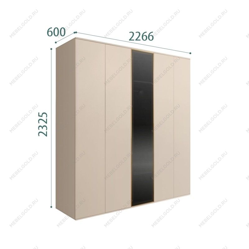 Шкаф 5-ти дв. Bogemia Air (Ваниль/Золото) БМШ2/5(1)