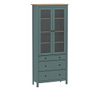 САГА шкаф с витриной 90 темно-бирюзовый/ясень | изображение 3