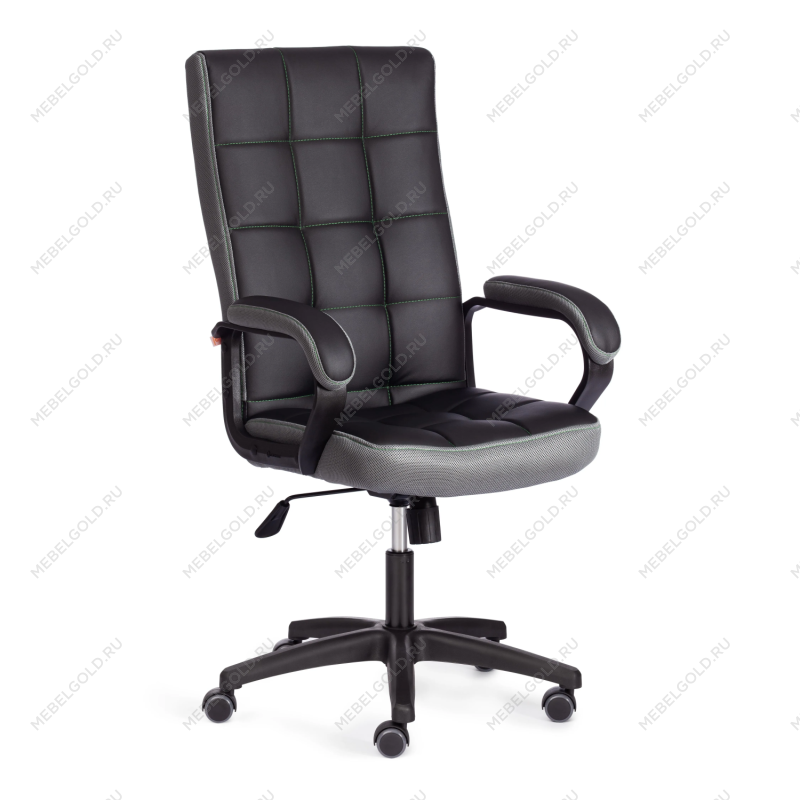 Кресло TRENDY (22), кож/зам/ткань, черный/серый, 36-6/12