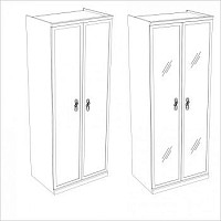 Натали секция 2-ств без зеркал белый глянец