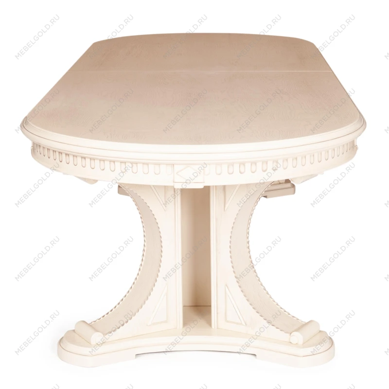 Стол VERSAL овальный, бук, мдф, 300 (350/400) х 110 х 78 см, бежевый патина | изображение 1