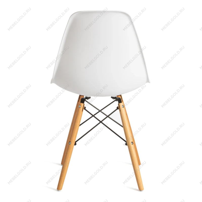 Стул CINDY (EAMES) (mod. 1801), дерево бук/металл/сиденье пластик, 45x51x82 см, White (белый) | изображение 3