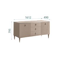 Комод для гостиной 1.6м Римини СОЛО (Мокка/Серебро) РМКМ-4(s)