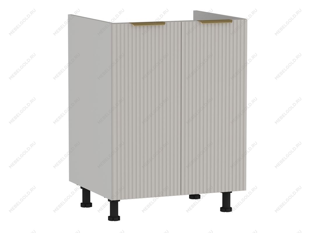 Стол под мойку 2-х дверный СМ-60, Монза (600*520*820) Экокожа Бежевый, 23110