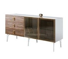 Комод 1.6м Bogemia Wood Fa (Белый) (Lakobel/Золото) БМКМ-4(Wo)[5]