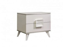 м. Марьина Роща - Тумба прикроватная (левая/правая) Диора слоновая кость/серебро ДТП-1