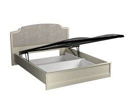 Кровать Люкс 1600 с подъемным механизмом, Сиена (1794*2110*1090), Береза бежевая рогожка