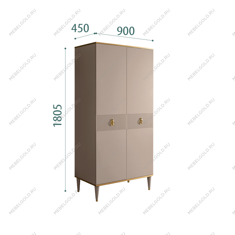 Шкаф-пенал Римини СОЛО (Мокка/Золото) РМП-2(s)