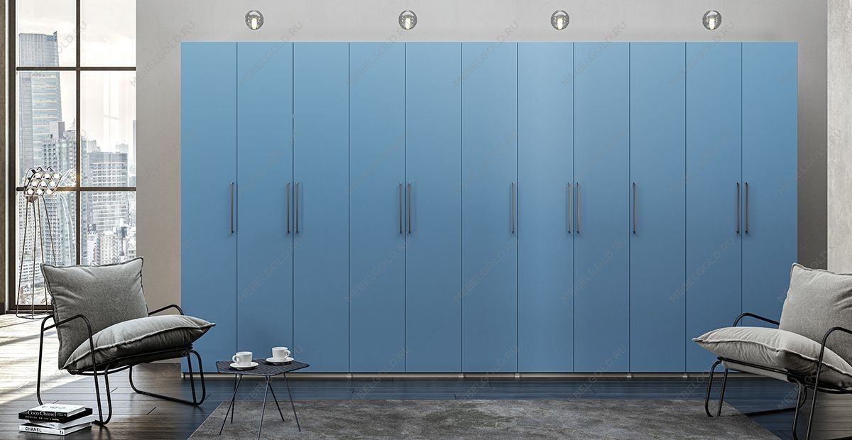 Гардероб Отис П9 с фасадом МДФ (краска глянец RAL) 4005 | изображение 3