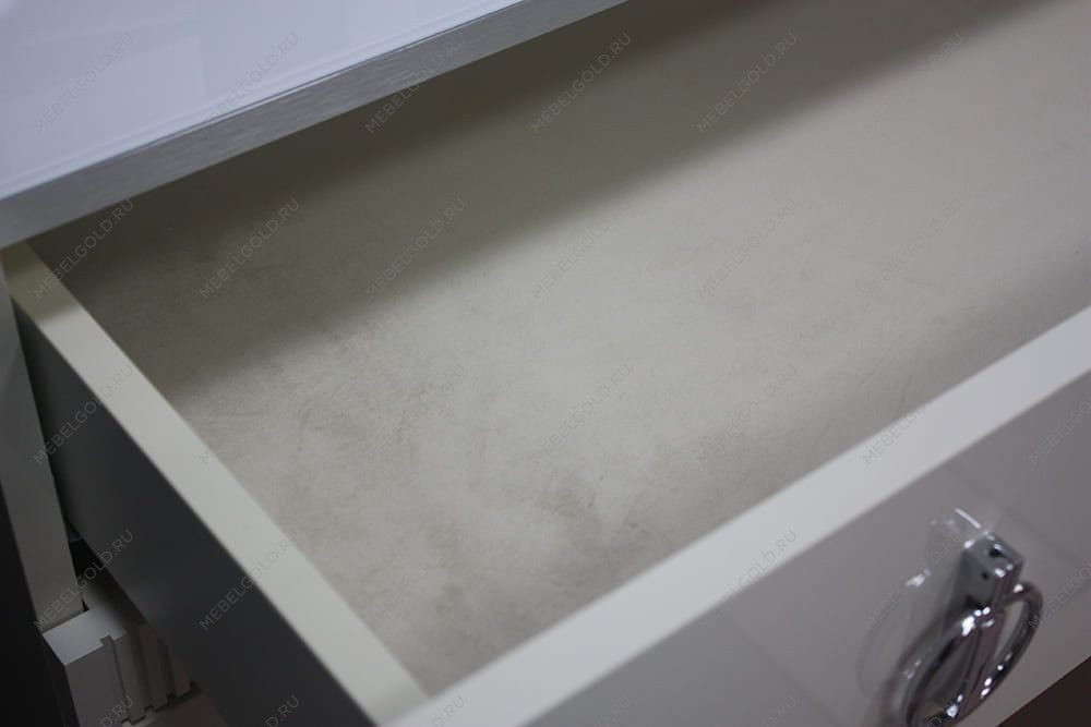 Лобня - Шкаф 3-х дв. (с зеркалом) для платья и белья Римини СОЛО (слоновая кость серебро) РМШ1/3 (s) | изображение 9