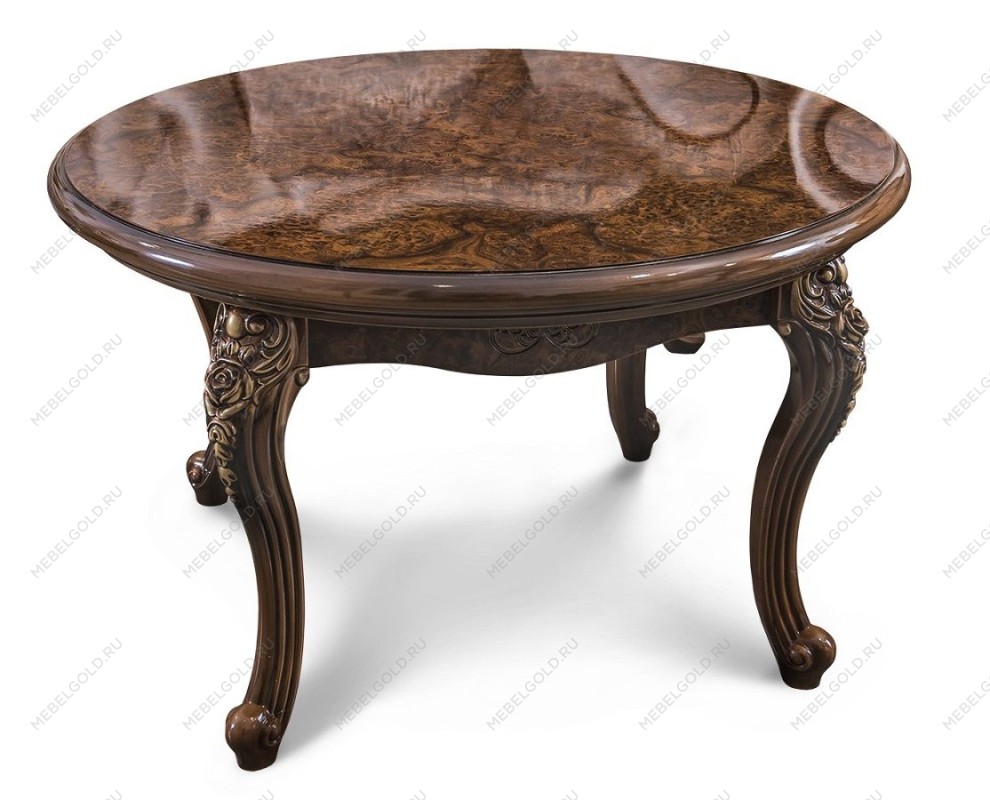 Столик круглый Джоконда корень дуба глянец