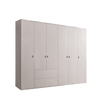 Шкаф 6-ти дверный с ящиками Римини (Слоновая кость/Серебро) РМШ2/61