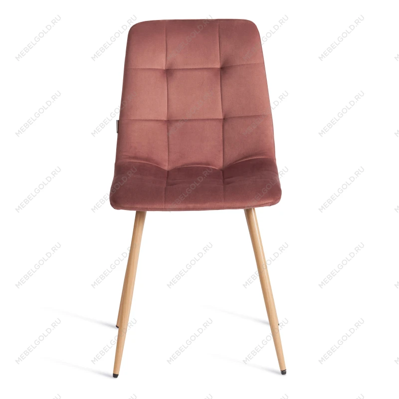 Стул CHILLY (mod. JSC-220), Велюр/металл, 44,5х52,5х88 см, Coral (коралловый) HLR44 / натуральный | изображение 4