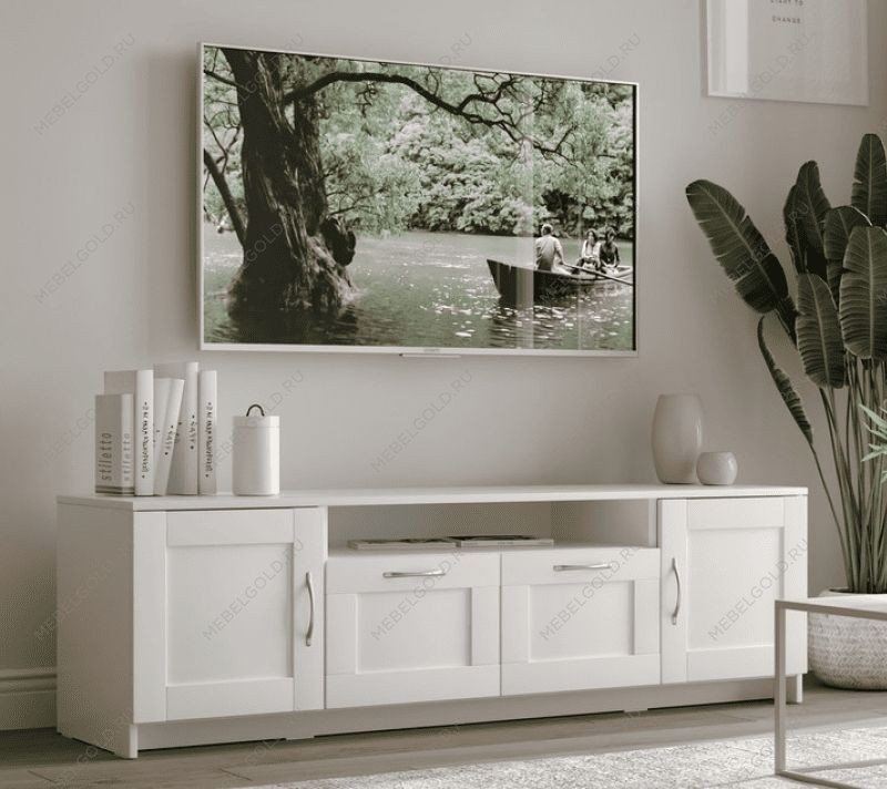 БРИМНЭС / СИРИУС тумба ИКЕА / IKEA 2 двери и 2 ящика 156х47 белая | изображение 4